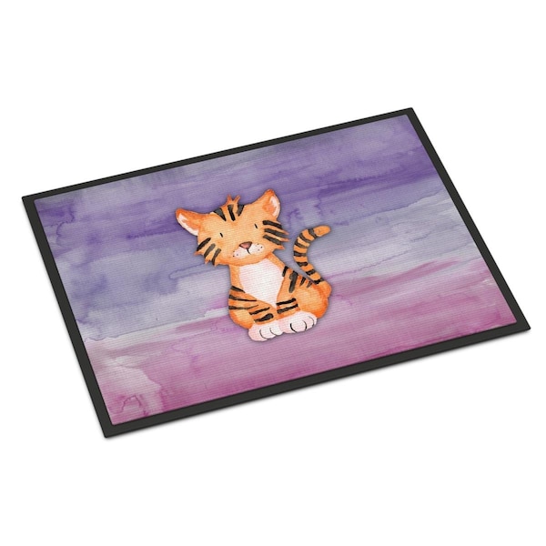 Carolines Treasures 18 x 27 in. Tiger Cub Watercolor Indoor or Outdoor Mat BB7444MAT - main